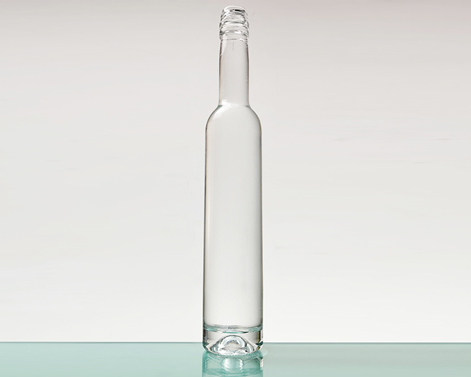 Bottiglia di Gin in vetro Flint Extra bianco con Base pesante rotonda da 375ml