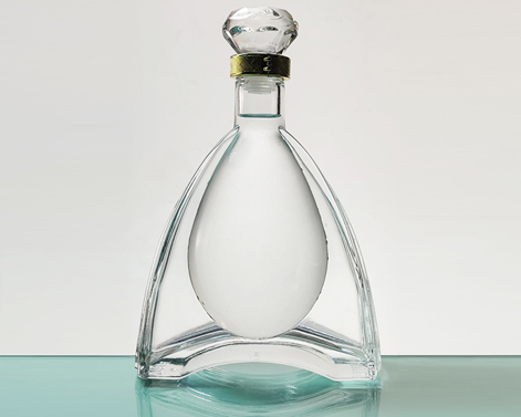 Bottiglia di vetro Cognac Flint Extra bianco a forma unica da 500ml