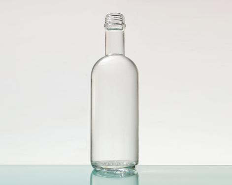 Bottiglia di Whisky Galss ad alta pietra focaia di forma rotonda da 500ml