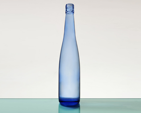 Bottiglia di Vodka ovale da 700ml bottiglia di liquori blu in vetro colorato solido