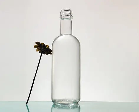 Bottiglia di Gin con filo di vetro Flint Extra bianco rotondo da 250ml