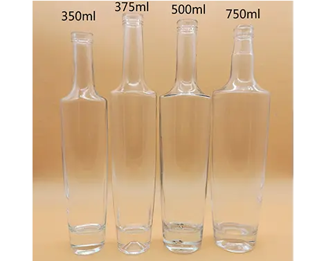 Flacone rotondo in vetro Tequila alto Extra bianco Flint da 350ml