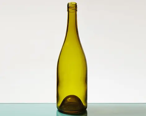 Bottiglia di vetro rotonda verde giallo da 750ml