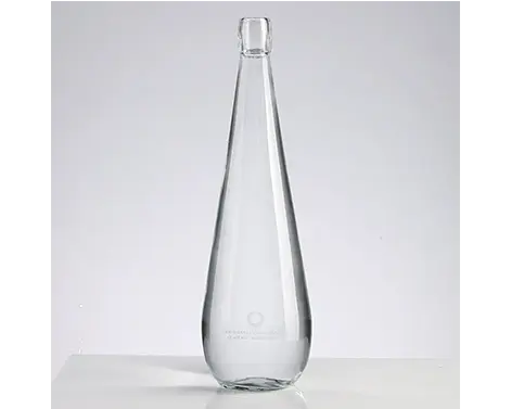 75cl Extra White Round elegante bottiglia d'acqua in vetro con filettatura superiore