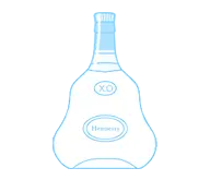 Bottiglie di vetro per liquori per forma