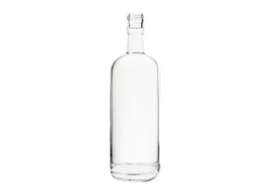 Bottiglia di vetro per Gin con filo di selce Extra bianco rotondo da 750ml