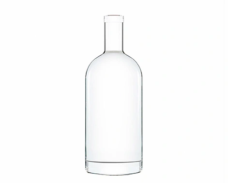 Bottiglia di Vodka rotonda con tappo in sughero trasparente da 1000ml per liquori